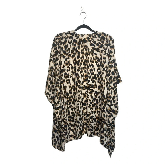 Maurices Brown & Black Leopard Print Open Front Kimono One Size Women’s - Picture 6 of 9